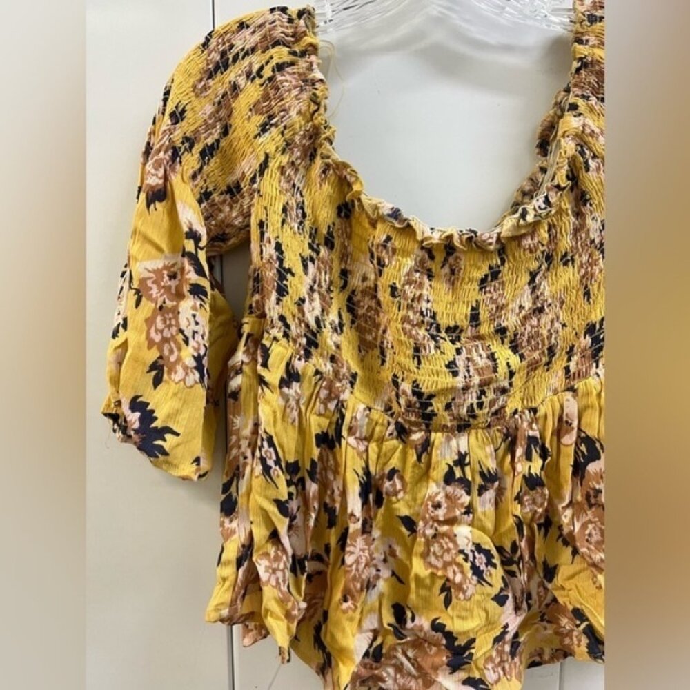 Nwt Tilly’s Sky & Sparrow Yellow 1/2 Sleeve Flora… - image 2